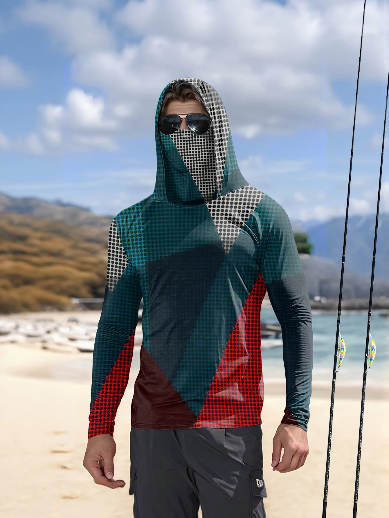 Fishing Shirt Uv Protection - Camisola de pesca para homem, de
