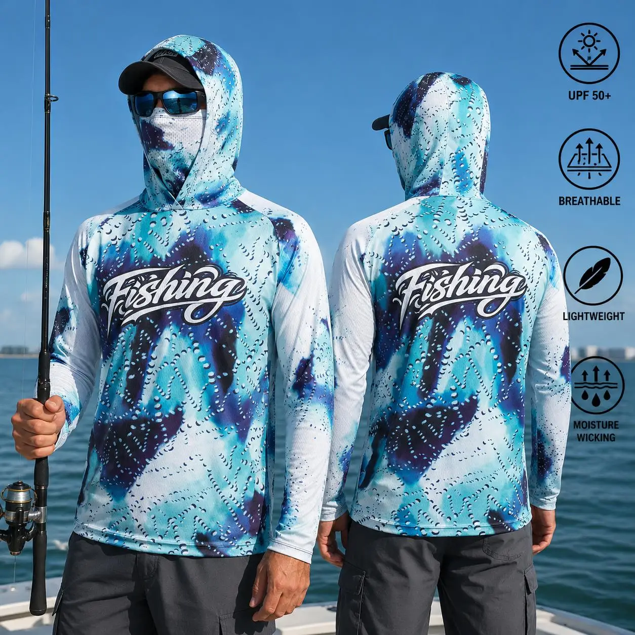 Camisa de pesca com capuz para - Fishing Mask Sun Protection avaliação e preço